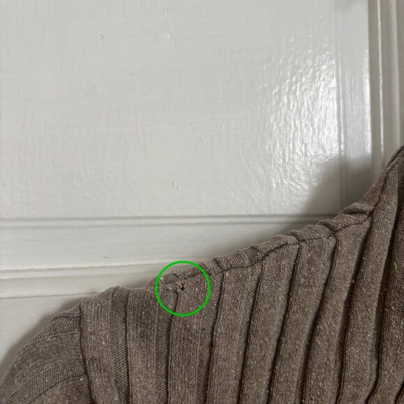 THE ROW Deidree Ribbed 100% Silk Sweater Mock Neck Thick Light Brown Tan Taupe M - Picture 9 of 9